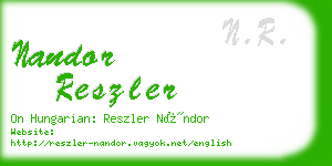 nandor reszler business card